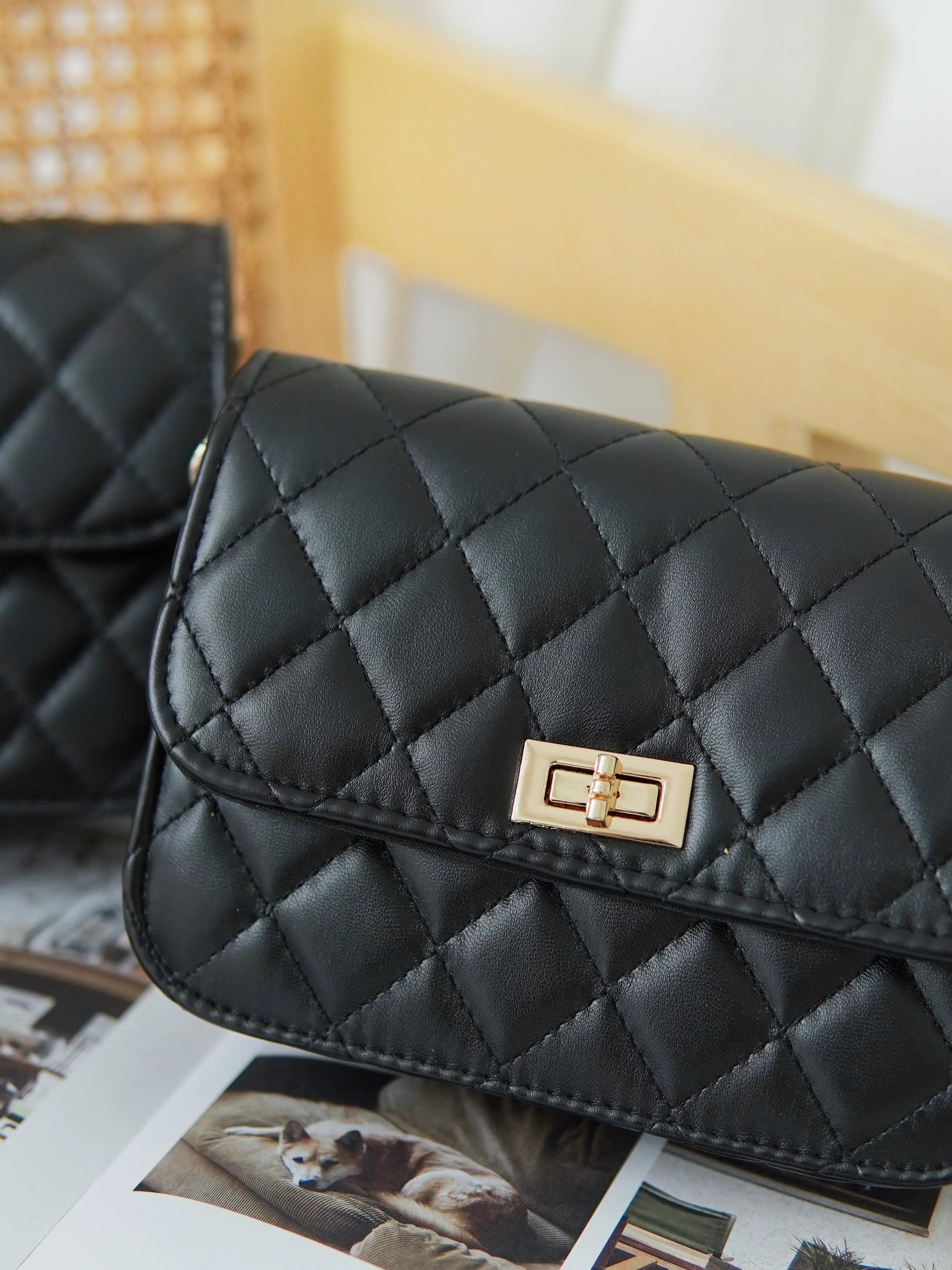 Black Gold Chain Bag