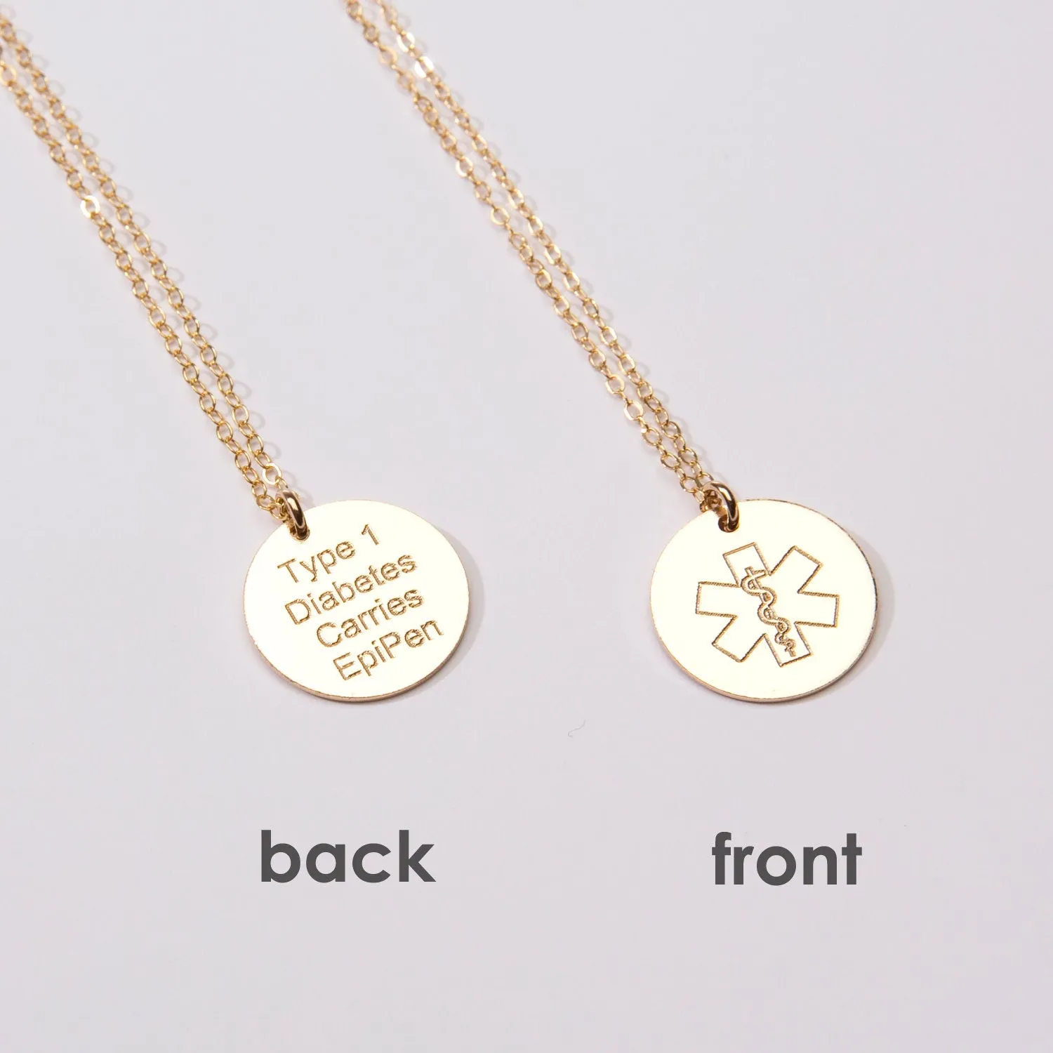 Chic and Simple Medical Alert ID Necklace - G340N_0.625. Starts at