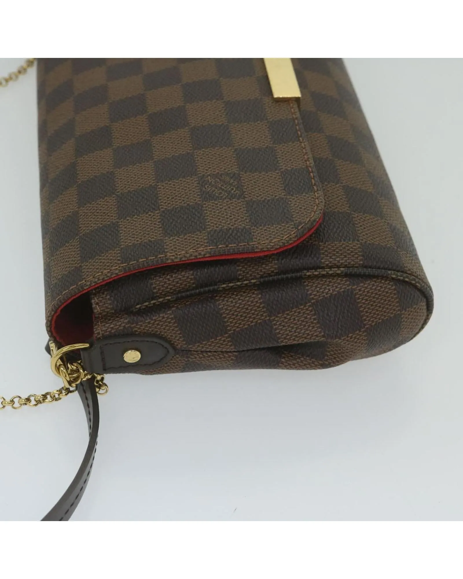 Elegant Damier Ebene Shoulder Bag with Shoulder Strap - French-made Designer Accessory