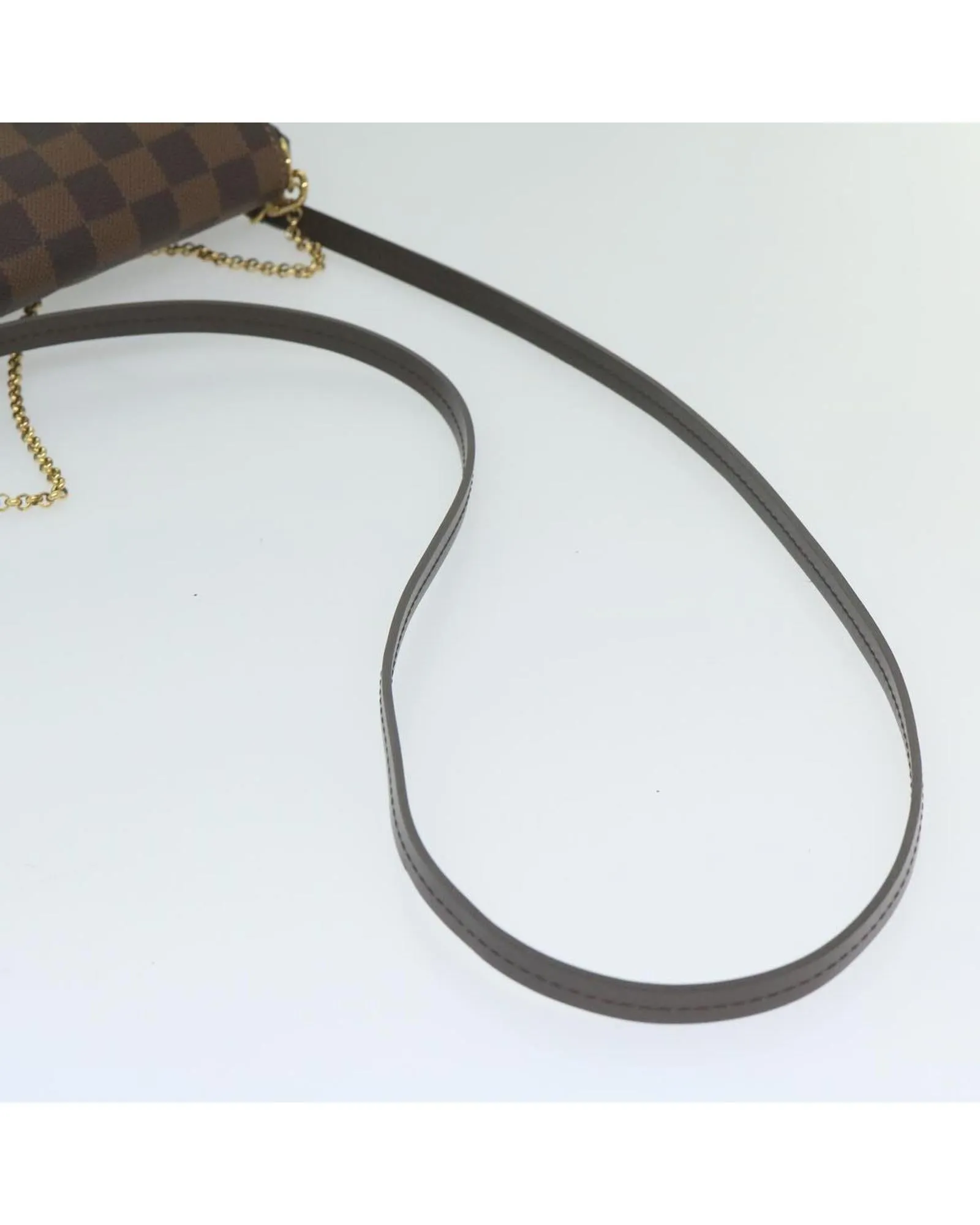 Elegant Damier Ebene Shoulder Bag with Shoulder Strap - French-made Designer Accessory