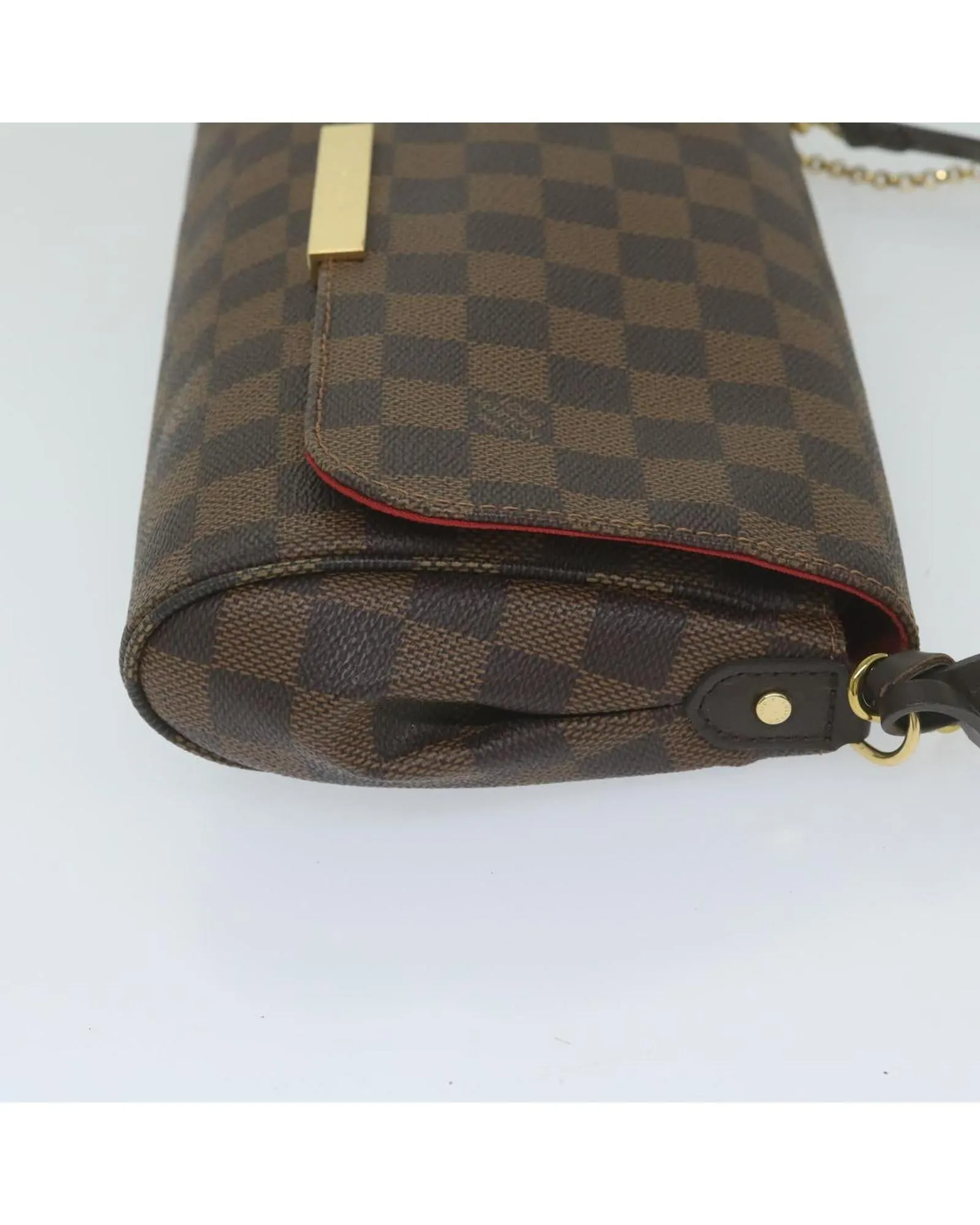 Elegant Damier Ebene Shoulder Bag with Shoulder Strap - French-made Designer Accessory