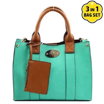 Faux Leather Turquoise 3 in 1 Mini Handbag