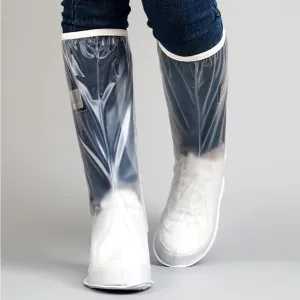 Fdit Knee High Rain Shoe Cover, Dust Proof Transparent Waterproof Rain Shoe Cover Simple Appearance for Women for Hiking for Cycling (L)