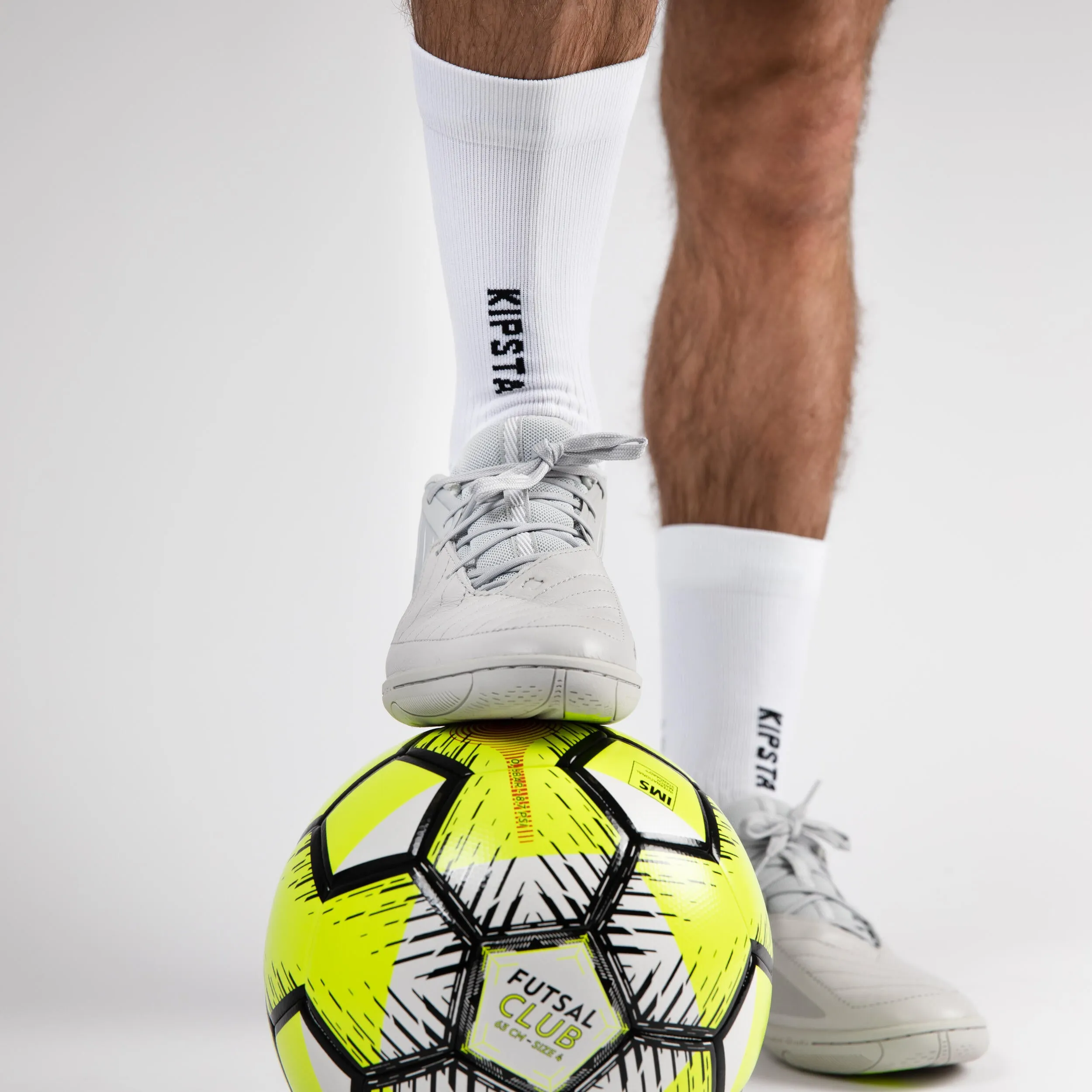 Mid-height white football sports socks KIPSTA, white