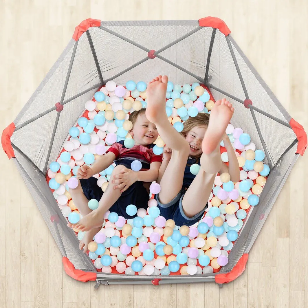 Odoland Safety Portable Playpen Infants Toddler Fence