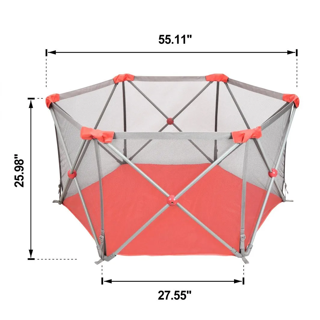 Odoland Safety Portable Playpen Infants Toddler Fence