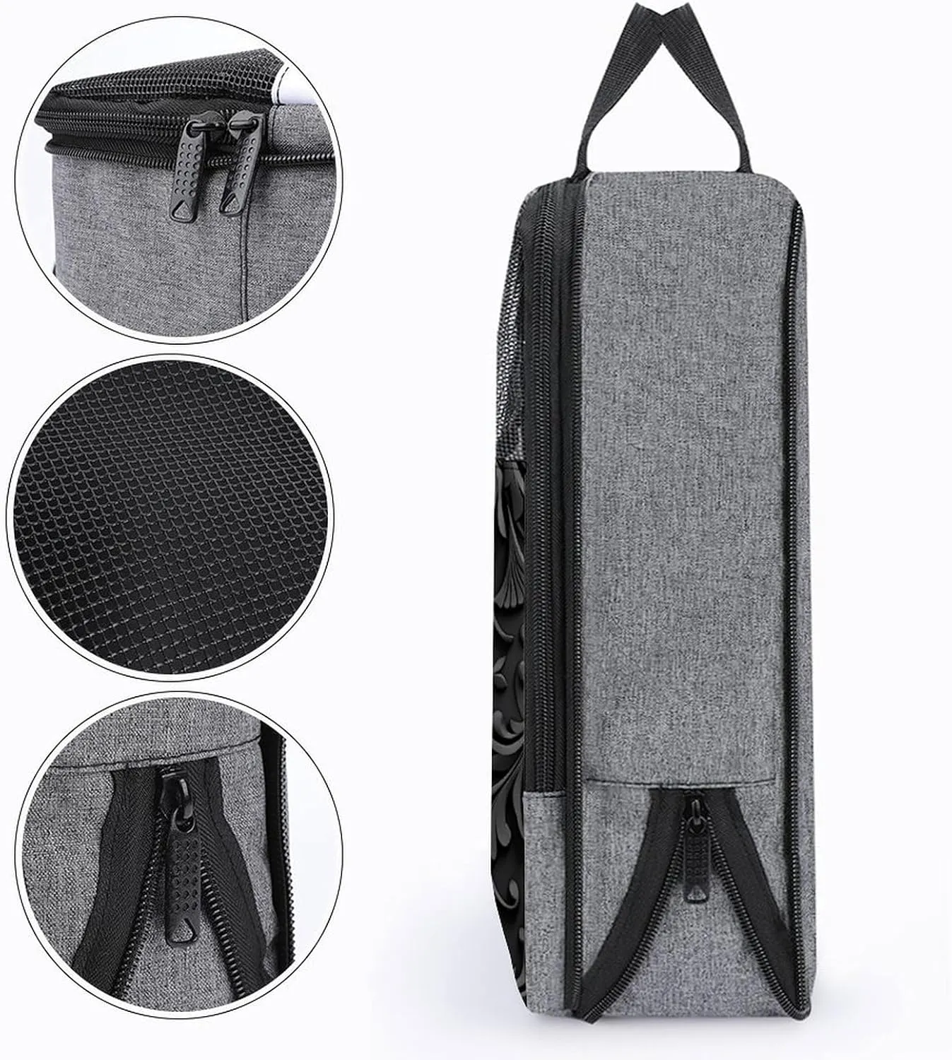 Shoe Bags for Travel Women Men,Black Print Foldable Shoe Travel Bag with Zipper,Travel Shoe Bags for Storage Packing in Suitcase,Portable Travel Essentials