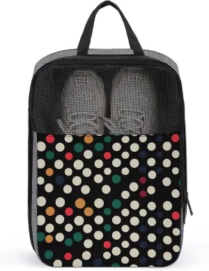 Shoe Bags for Travel Women Men,Polka Dot Print Foldable Shoe Travel Bag with Zipper,Travel Shoe Bags for Storage Packing in Suitcase,Portable Travel Essentials