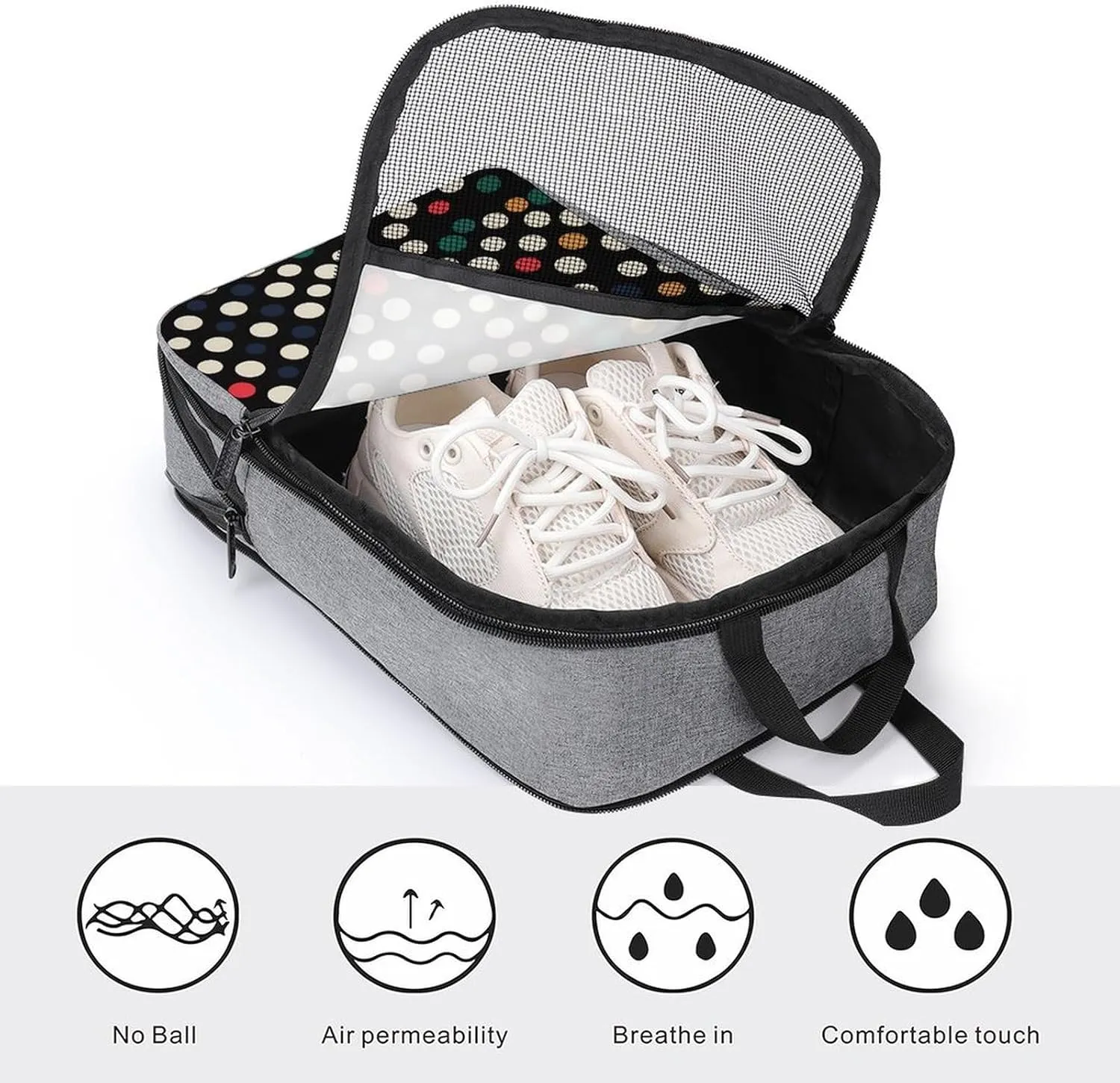 Shoe Bags for Travel Women Men,Polka Dot Print Foldable Shoe Travel Bag with Zipper,Travel Shoe Bags for Storage Packing in Suitcase,Portable Travel Essentials