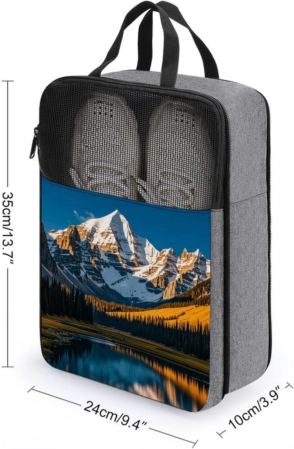 Shoe Bags for Travel Women Men,Rocky Mountain Range Print Foldable Shoe Travel Bag with Zipper,Travel Shoe Bags for Storage Packing in Suitcase,Portable Travel Essentials