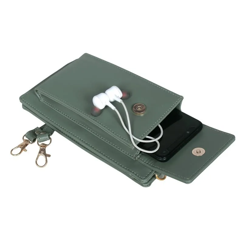 THE CLOWNFISH Adora Women Wallet/Sling Bag With Front Phone Pocket (Olive Green)