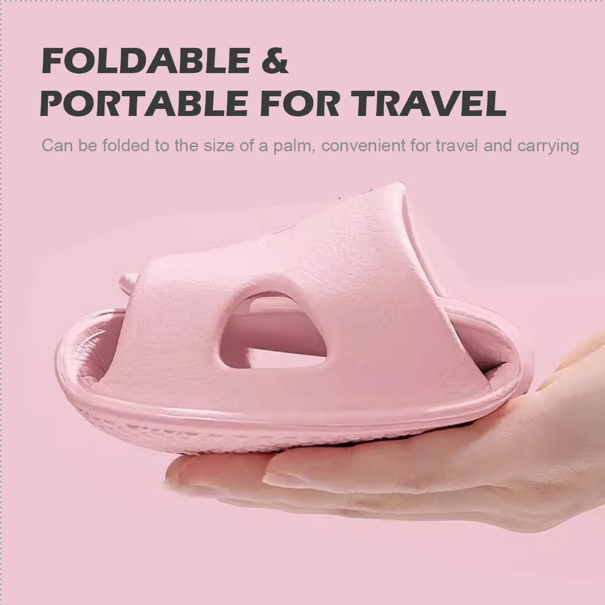 Travel Slippers for Women and Men, Portable Foldable Slippers with Cotton Storage Bag, Travel Shower Sandals Non-Slip Quick Dry Outdoor Camping Swimming Beach Hotel Sandals
