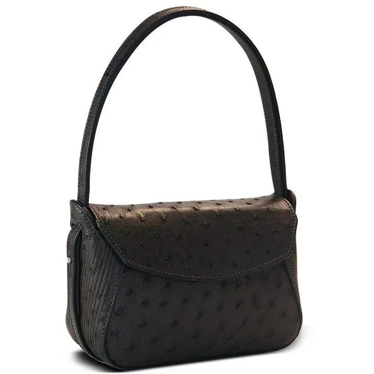 Via Veneta Frankie Leather Small Handbag | Ostrich