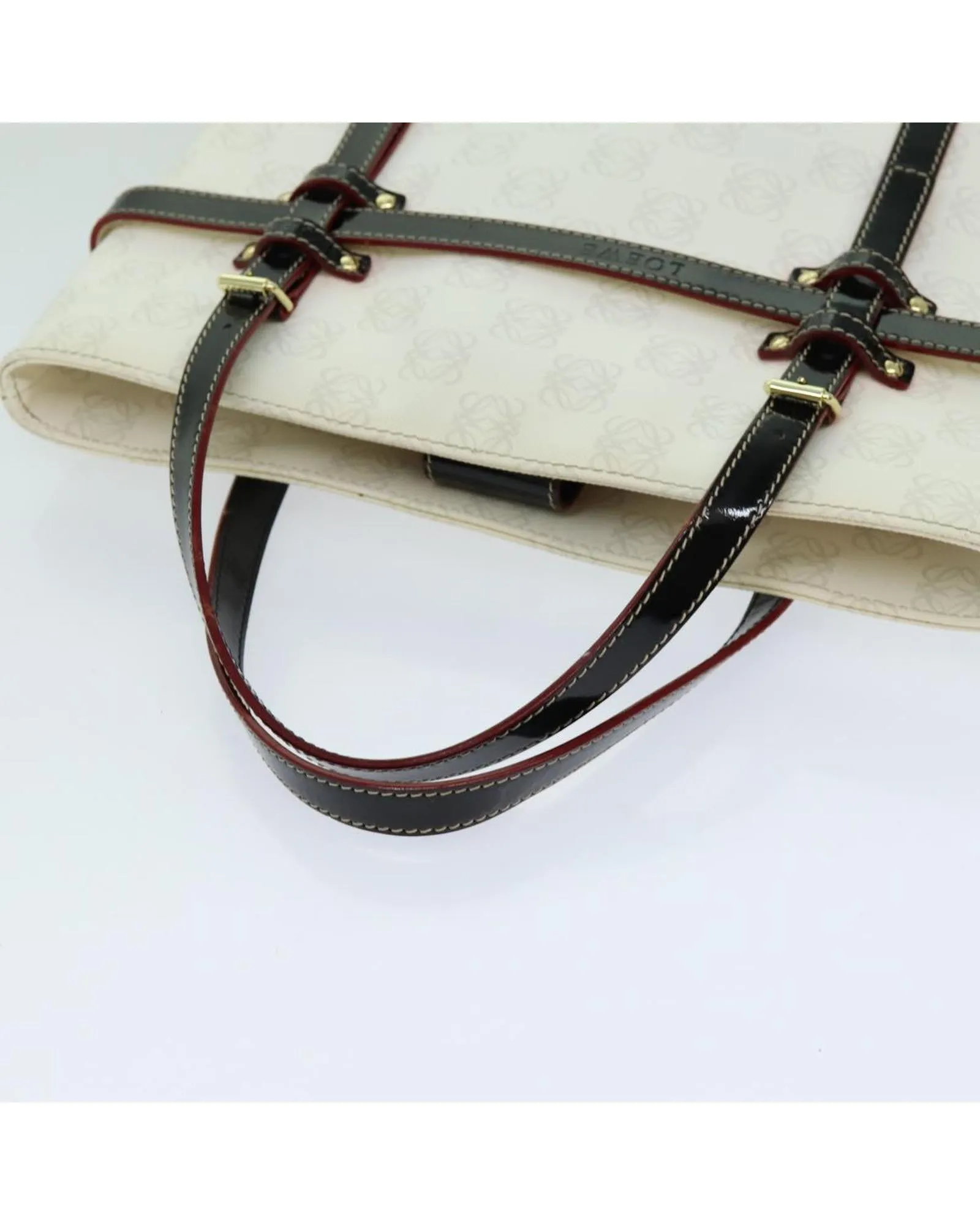 White PVC Leather Tote Bag by LOEWE