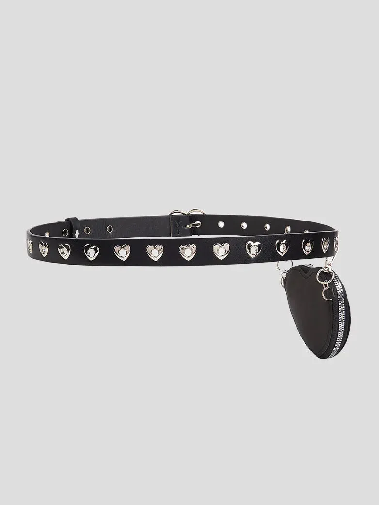 Women Gothic Punk Love Metal Waist Chain with Bag