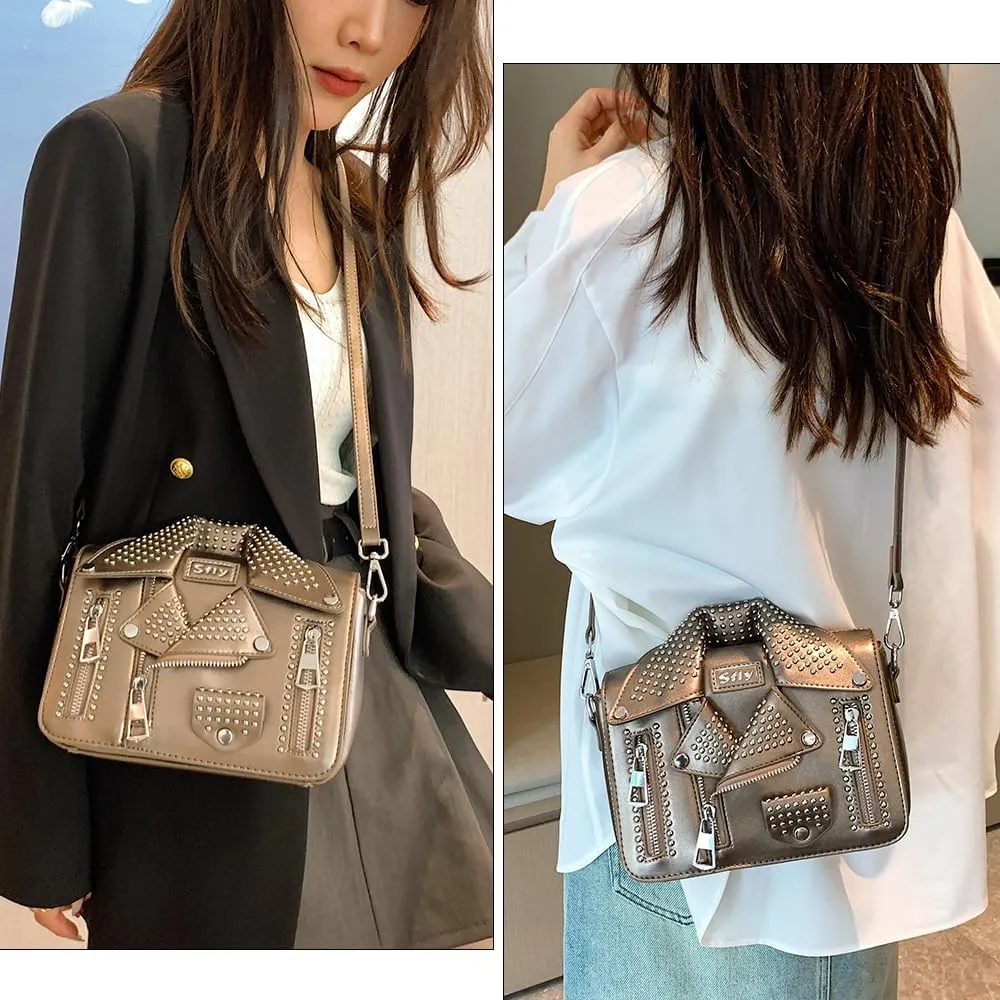 Women Satchel Chain Strap Shoulder Bag Leather Crossbody Handbags Ladies Evening Clutch Purse Unique Cute Jacket Bag