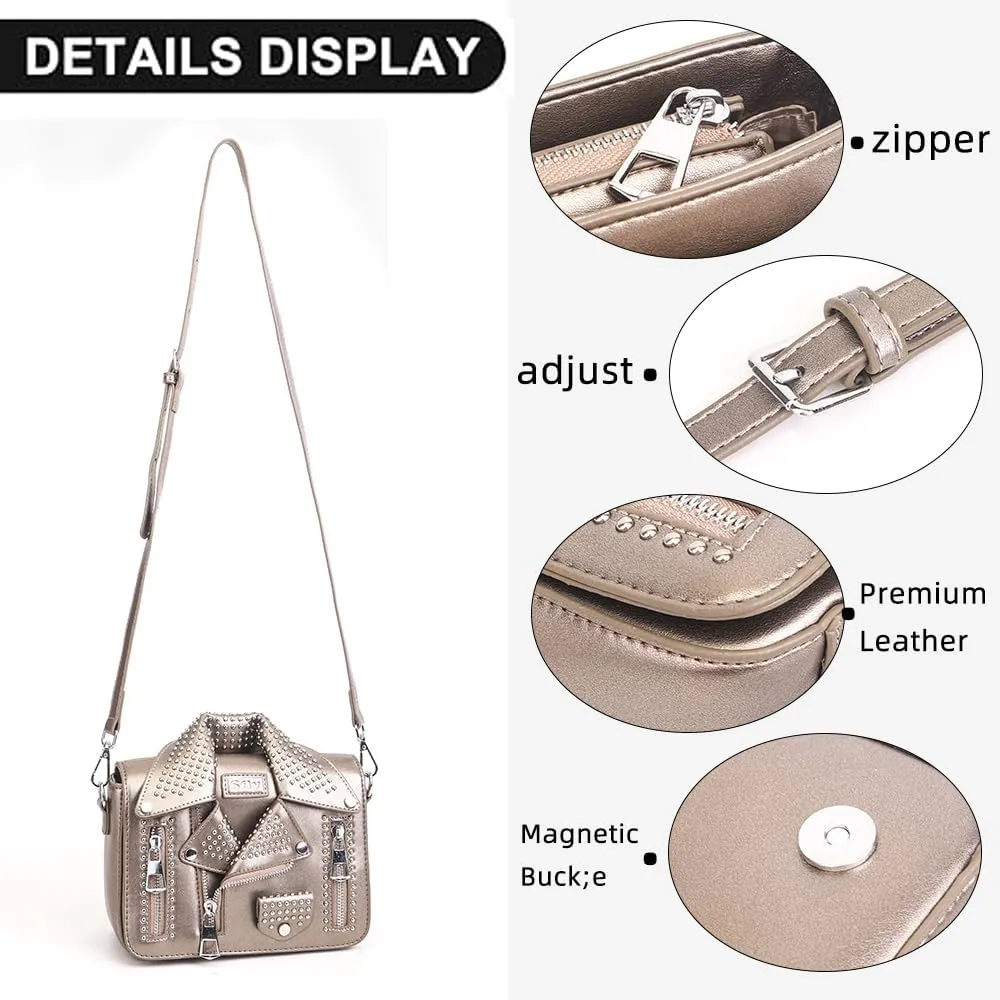 Women Satchel Chain Strap Shoulder Bag Leather Crossbody Handbags Ladies Evening Clutch Purse Unique Cute Jacket Bag
