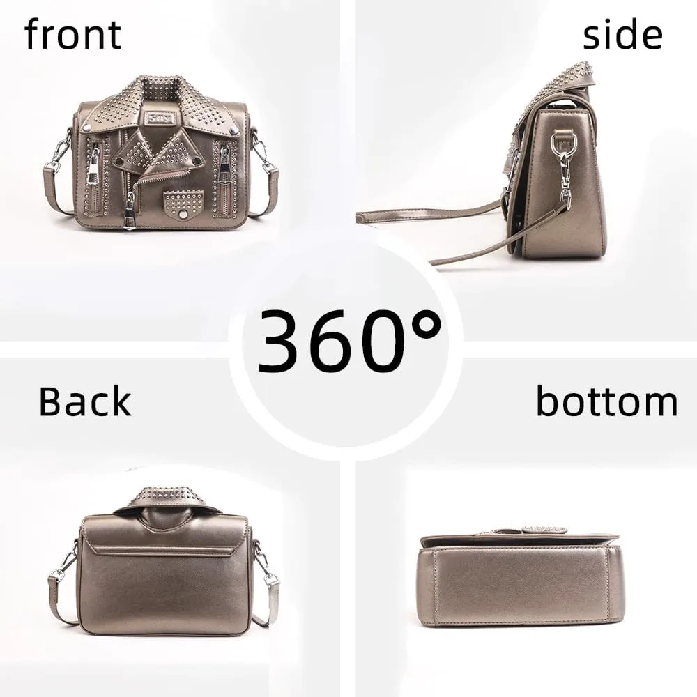 Women Satchel Chain Strap Shoulder Bag Leather Crossbody Handbags Ladies Evening Clutch Purse Unique Cute Jacket Bag