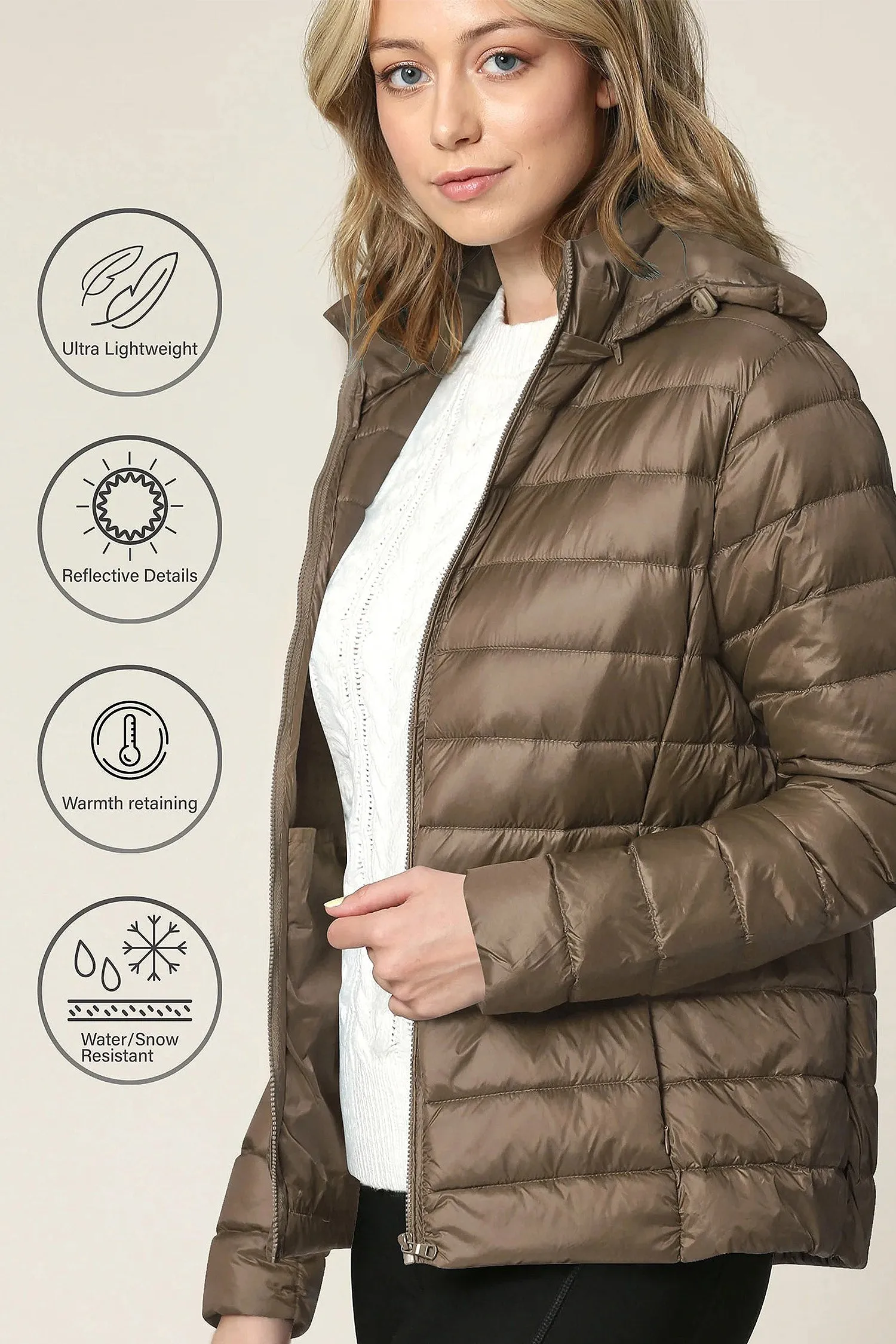 Women's Essential Ultra Light Weight Packable Down Jacket