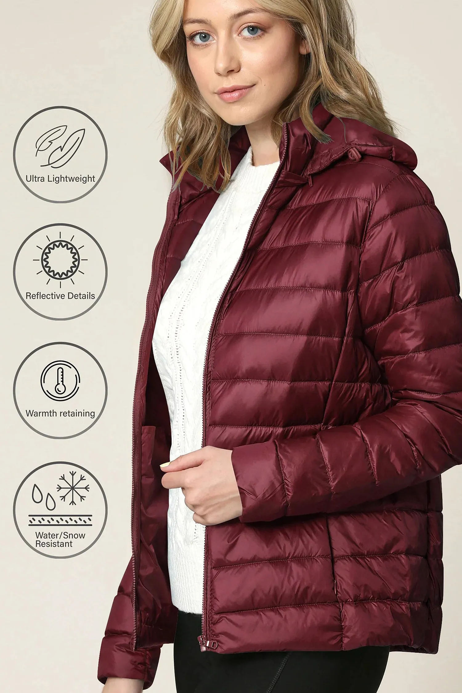 Women's Essential Ultra Light Weight Packable Down Jacket